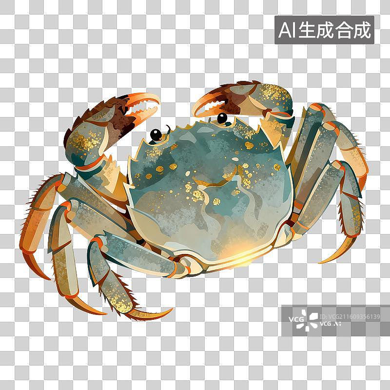 【AI数字艺术】青蟹插画图片素材