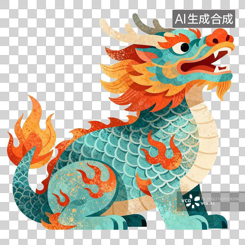 【AI数字艺术】麒麟神兽插画图片素材