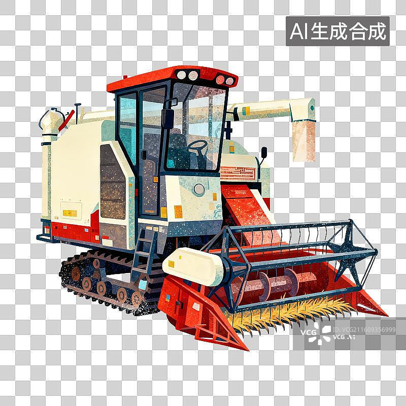 【AI数字艺术】收割机插画图片素材