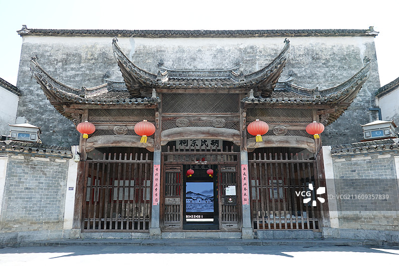 安徽省黄山市黟县西递村徽州民居图片素材