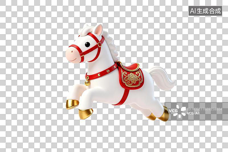 【AI数字艺术】白色骏马装饰摆件动态造型图片素材
