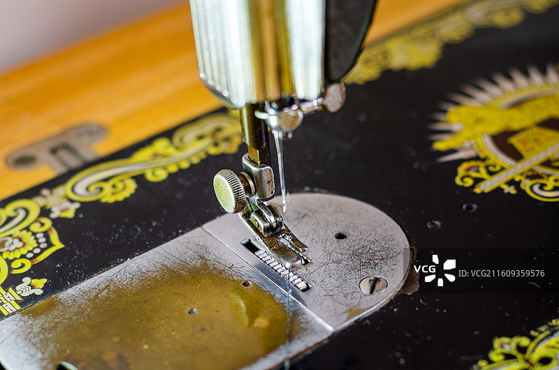 缝纫机特写镜头图片素材