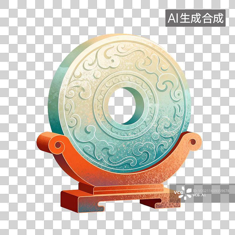 【AI数字艺术】玉璧插画图片素材