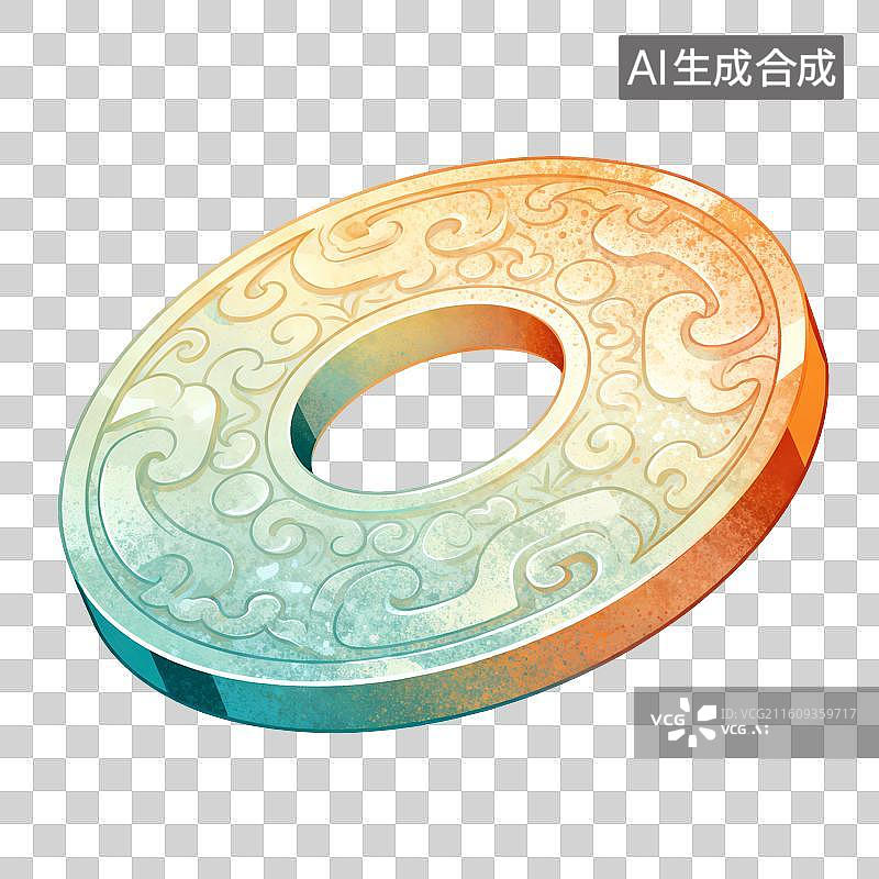 【AI数字艺术】玉璧插画图片素材