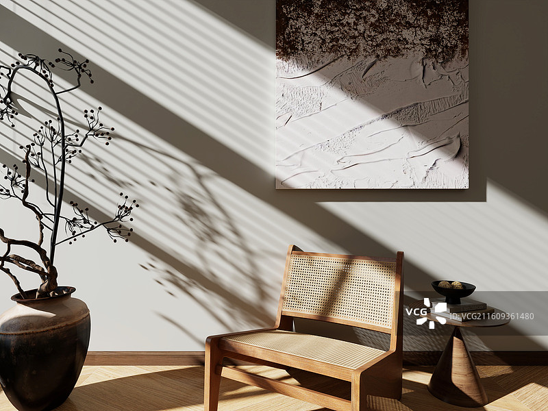 阳光下的窗前客厅光影图片素材