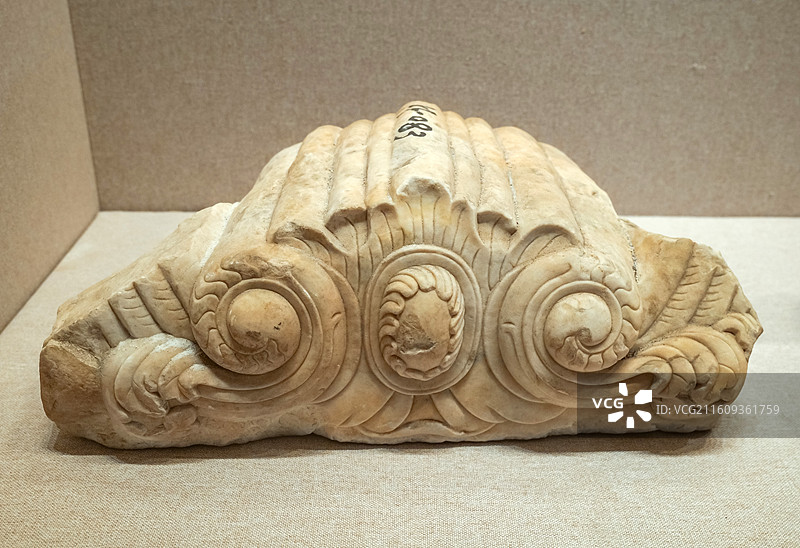 雕西洋花石构件 清代  长春园西洋楼谐奇趣遗址出土 圆明园管理处藏 北京圆明园博物馆（正觉寺）展出图片素材