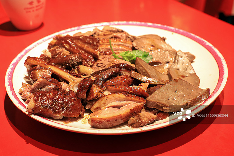 汕头美食——卤鹅三拼特写图片素材