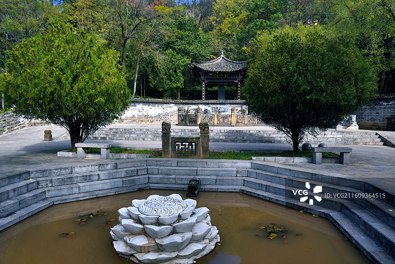 陕西岐山周公庙润德泉小广场图片素材