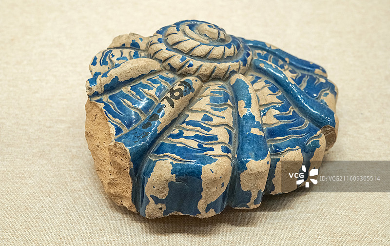 雕西洋花琉璃构件 清代  长春园西洋楼遗址出土 圆明园管理处藏 北京圆明园博物馆（正觉寺）展出图片素材