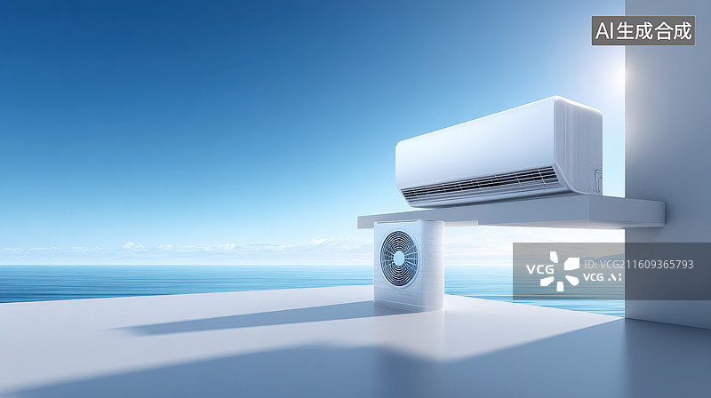 【AI数字艺术】现代户外空调单元图片素材
