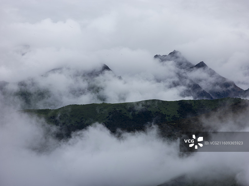 这是一组展现四川省宝兴县夹金山景区壮丽风光的摄影作品。图片素材