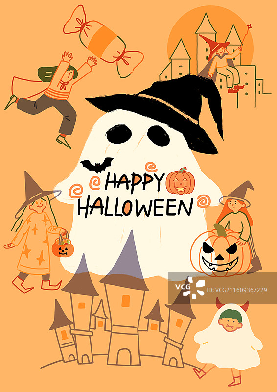 万圣节插画海报图片素材