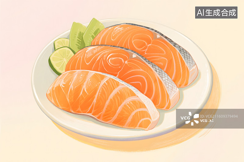 【AI数字艺术】三文鱼寿司拼盘图片素材