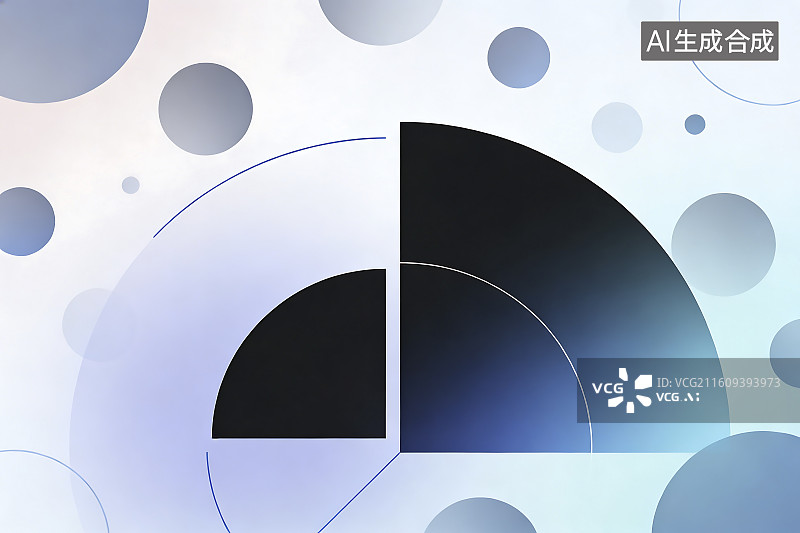 【AI数字艺术】抽象几何图形与圆形元素图片素材