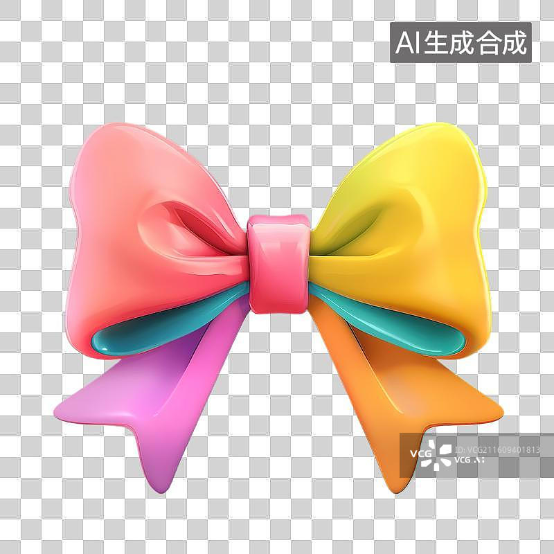 【AI数字艺术】彩色蝴蝶结图片素材