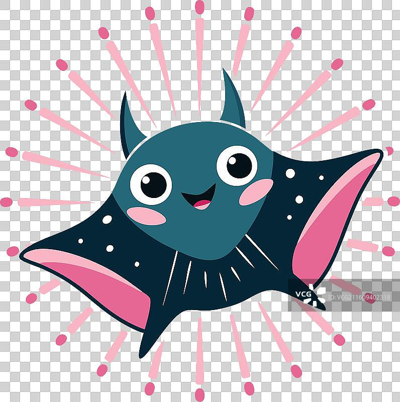 加拉帕戈斯鳐鱼，可爱风格图片素材