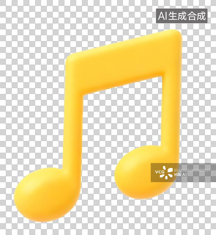 【AI数字艺术】3D 插画 音乐符号元素图片素材