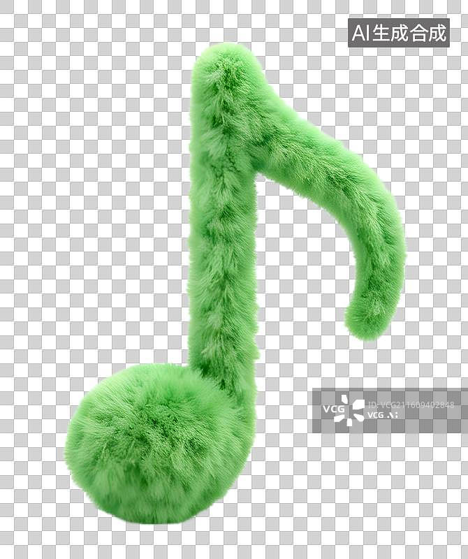 【AI数字艺术】毛绒质感的3D插画 音乐符号图片素材