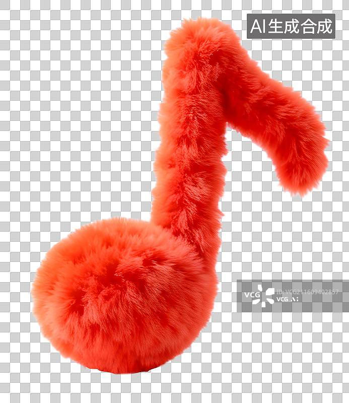 【AI数字艺术】毛绒质感的3D插画 音乐符号图片素材