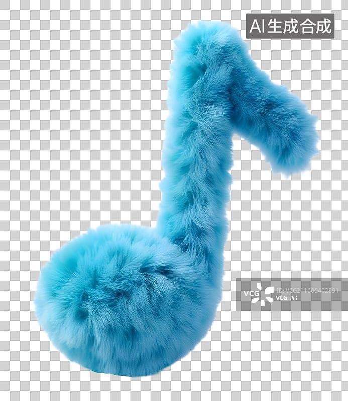 【AI数字艺术】毛绒质感的3D插画 音乐符号图片素材