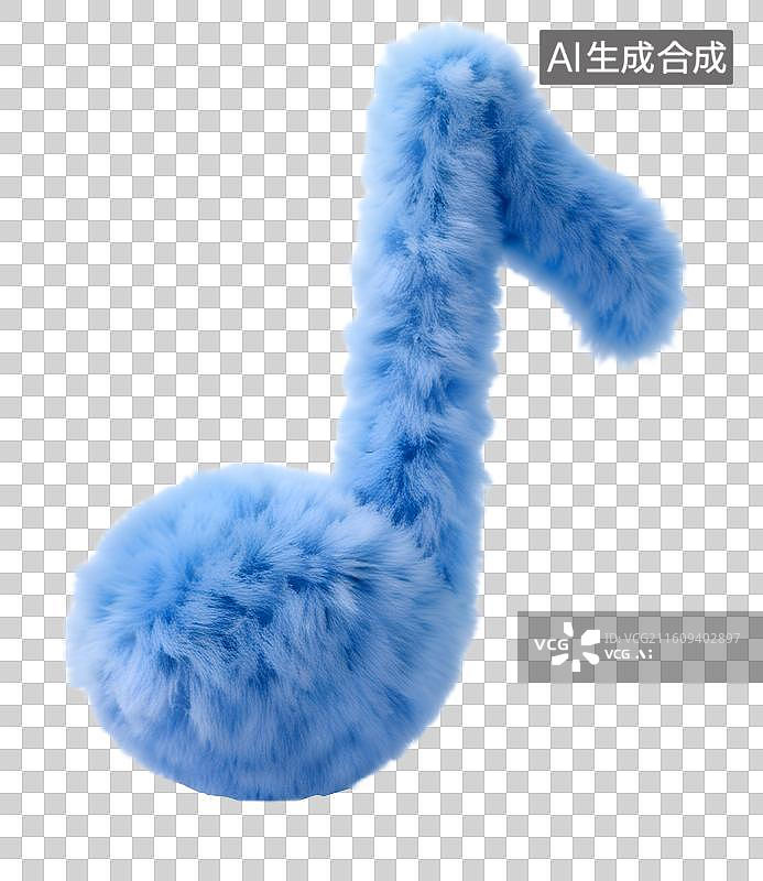 【AI数字艺术】毛绒质感的3D插画 音乐符号图片素材