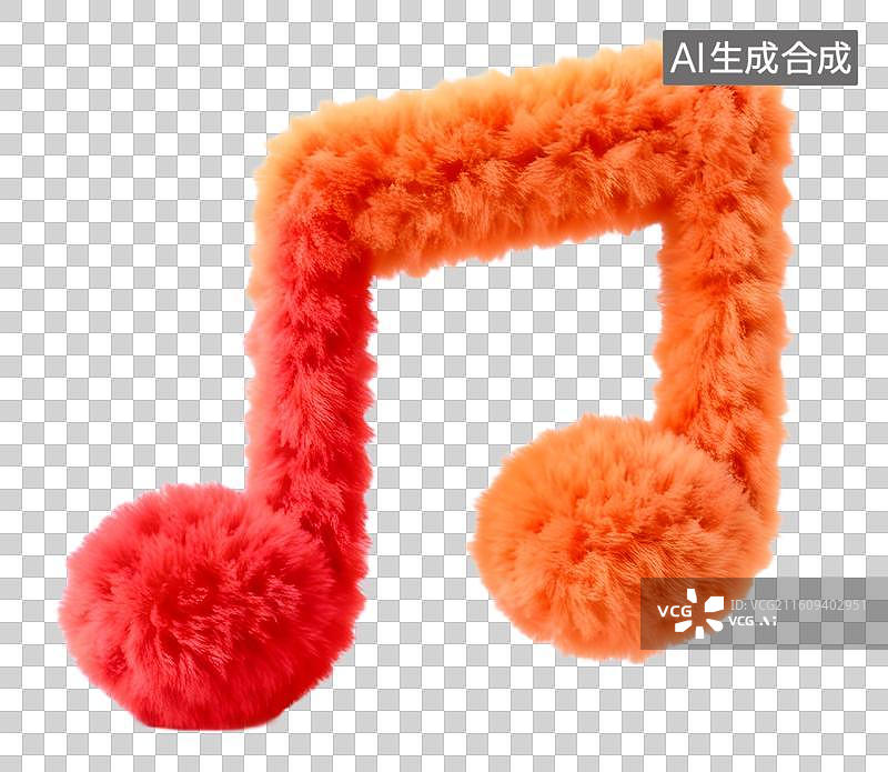 【AI数字艺术】毛绒质感的3D插画 音乐符号图片素材