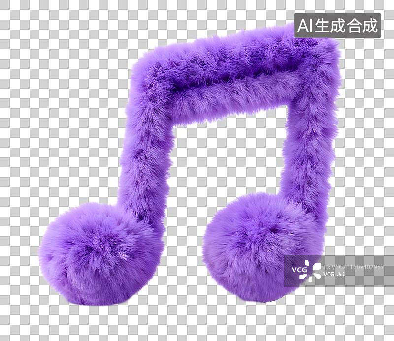 【AI数字艺术】毛绒质感的3D插画 音乐符号图片素材