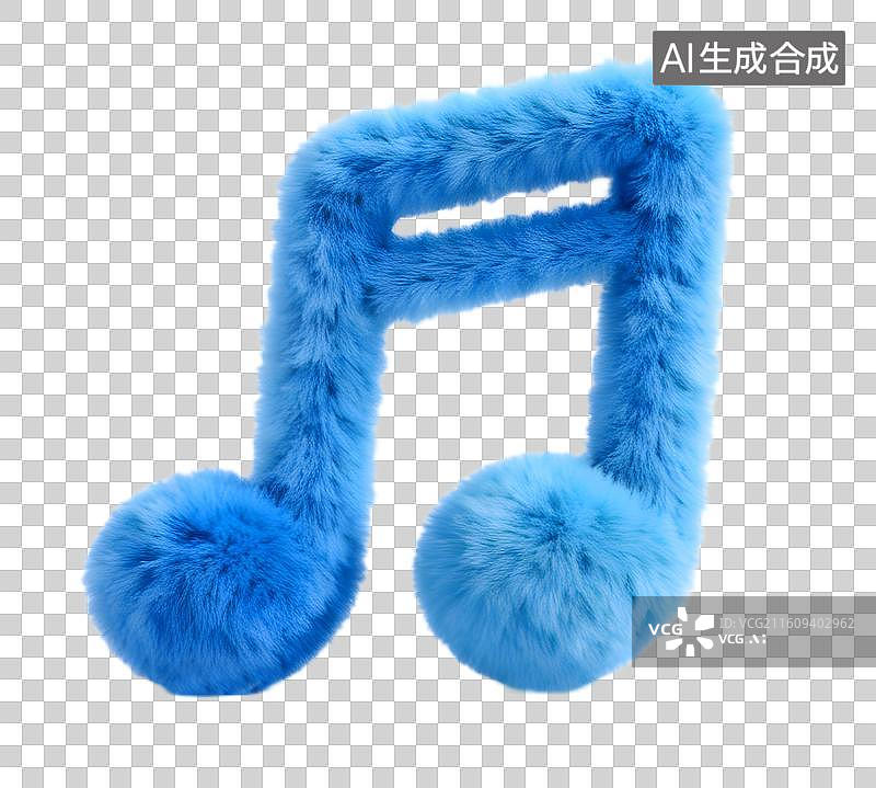 【AI数字艺术】毛绒质感的3D插画 音乐符号图片素材