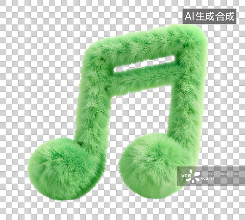 【AI数字艺术】毛绒质感的3D插画 音乐符号图片素材