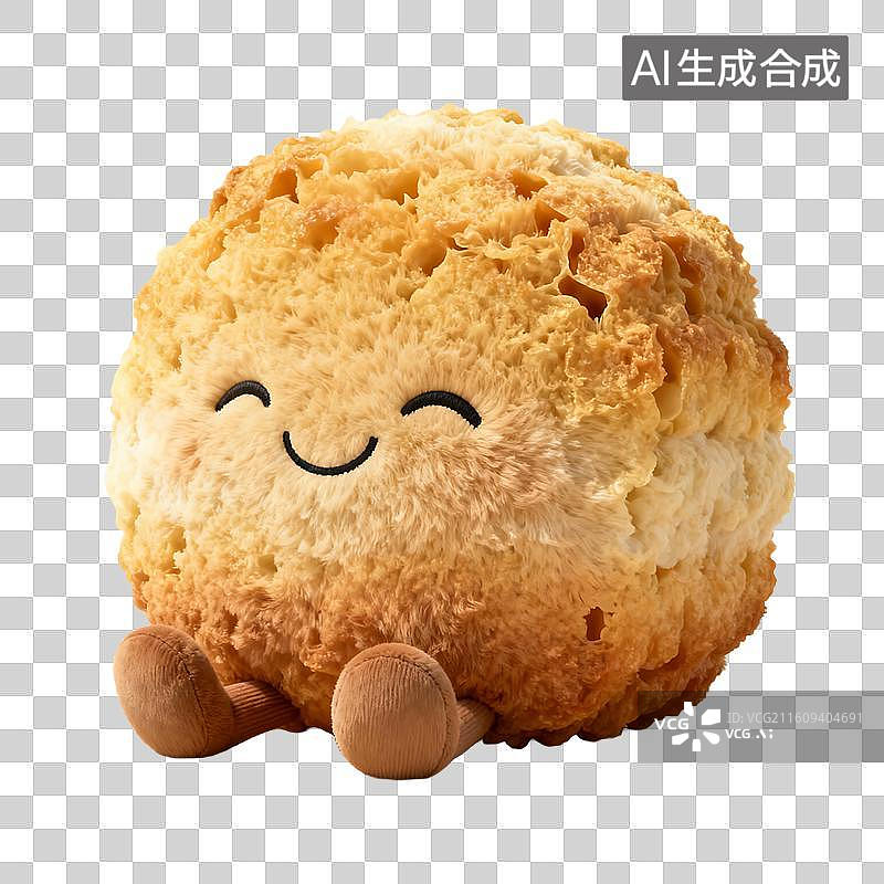 【AI数字艺术】可爱毛绒玩偶风格美食元素建模图片素材