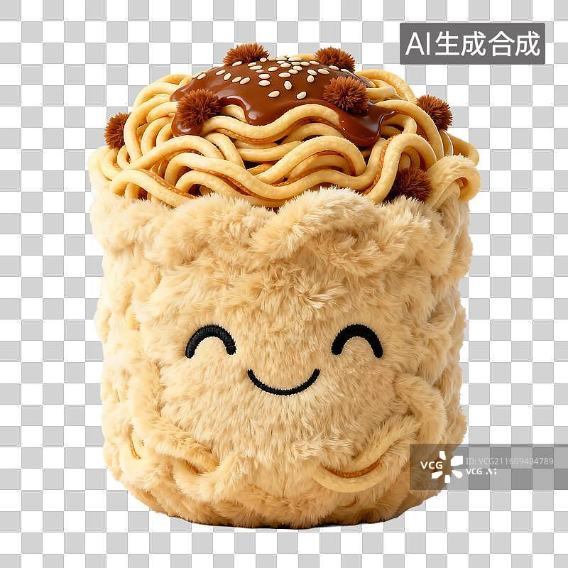 【AI数字艺术】可爱毛绒玩偶风格美食元素建模图片素材