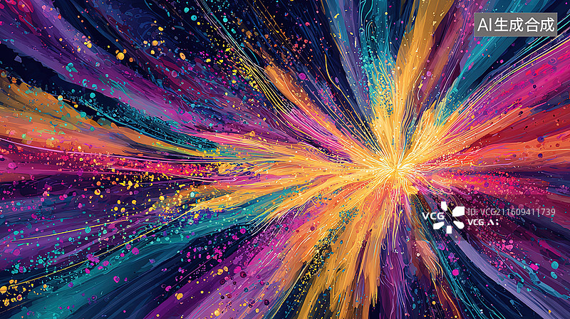 【AI数字艺术】多彩爆炸光效抽象图案图片素材