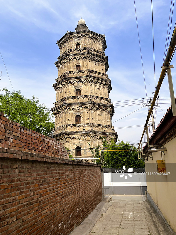 河北省保定市 涿州古城 涿州老城区与辽代古塔 古今同框 文旅旅游图片素材