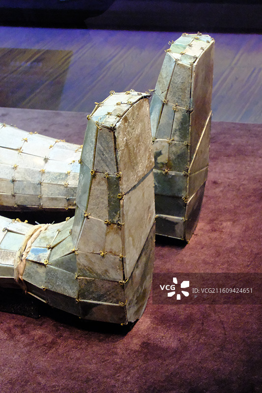 河北博物院刘胜金缕玉衣。西汉国宝文物图片素材