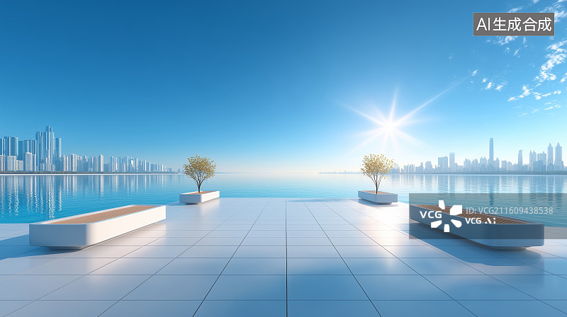 【AI数字艺术】现代建筑与城市海景图片素材