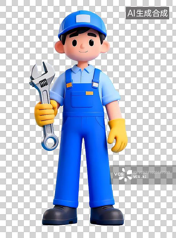 【AI数字艺术】卡通维修工人形象图片素材