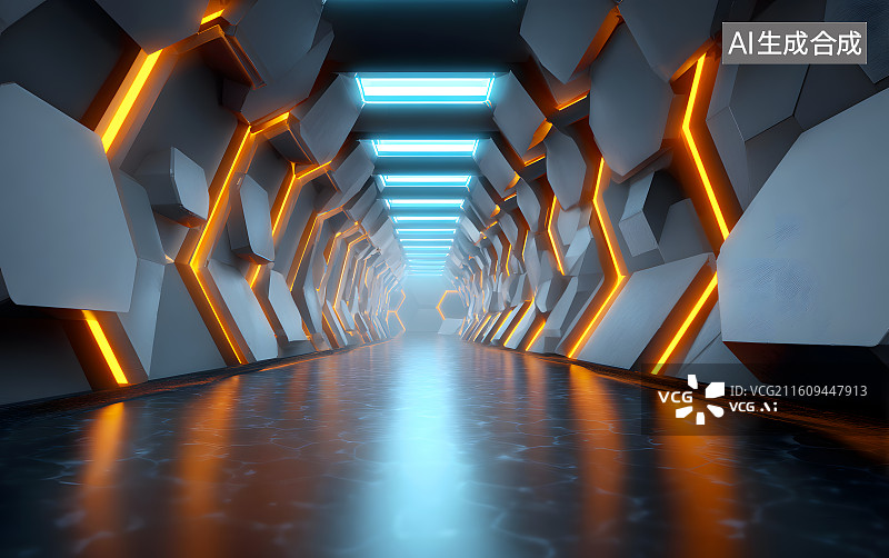 【AI数字艺术】金属感发光通道图片素材