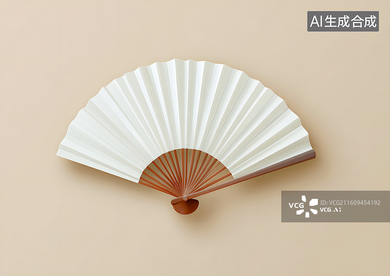 【AI数字艺术】一把空白的折扇图片素材