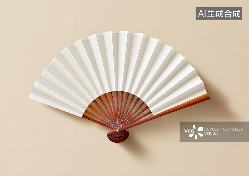【AI数字艺术】一把空白的折扇图片素材