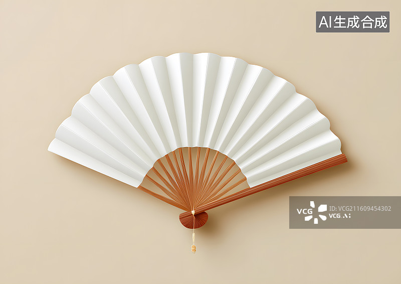【AI数字艺术】一把空白的折扇图片素材