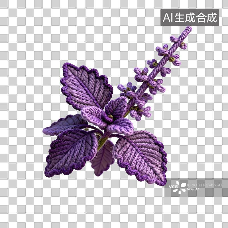 【AI数字艺术】手工钩织紫苏图片素材