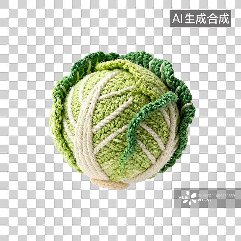 【AI数字艺术】手工钩织的卷心菜图片素材