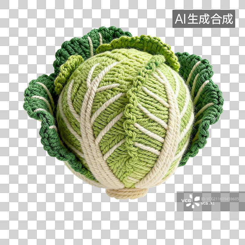 【AI数字艺术】手工钩织的卷心菜图片素材