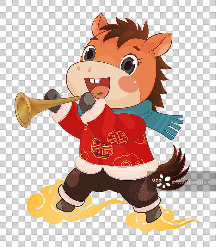 马年新年Q版马IP生肖形象图片素材