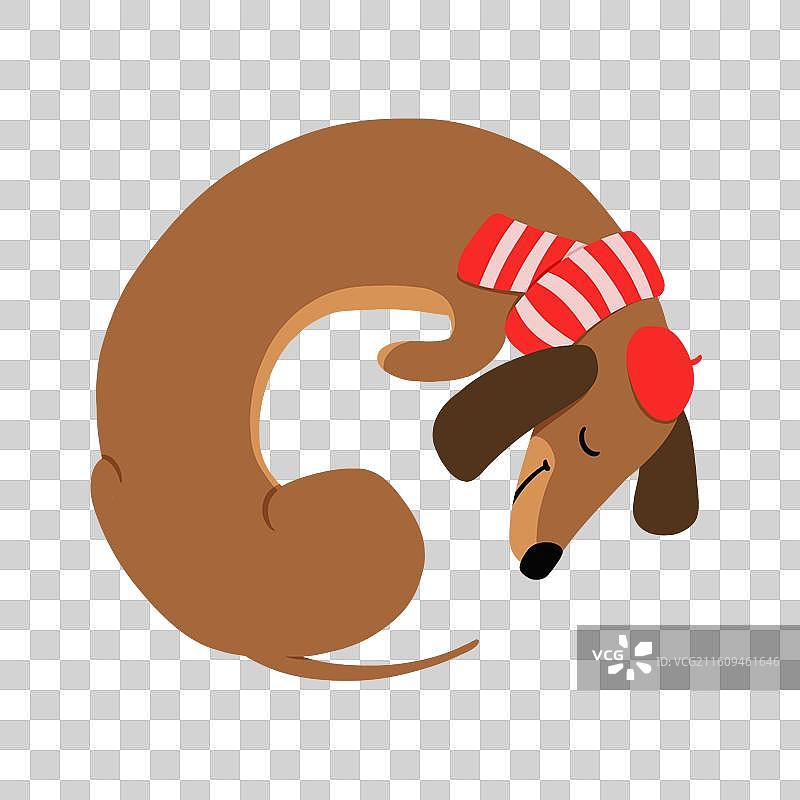 可爱腊肠狗卡通小狗腊肠犬萌宠小动物图案图片素材