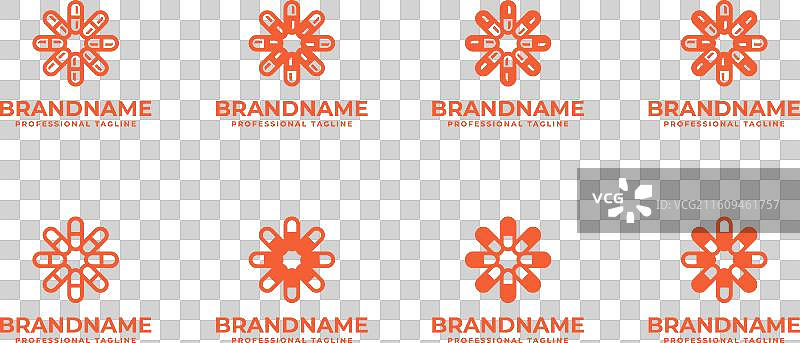 胶囊太阳标志套装，适合任何企业图片素材