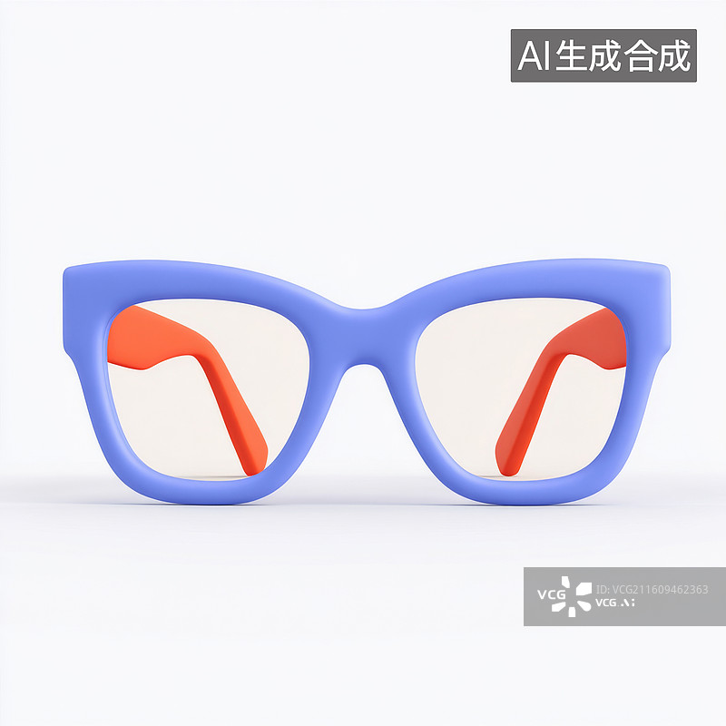 【AI数字艺术】蓝色的眼镜在白色背景上图片素材