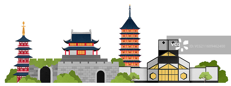 苏州天际线图片素材