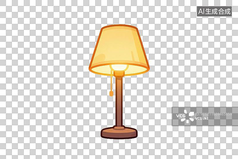 【AI数字艺术】卡通风格，一盏台灯PNG格式的免扣元素图片素材