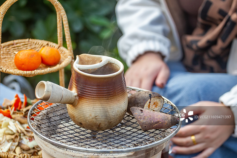 四川省绵阳市罐罐茶，休闲，围炉煮茶，饮料图片素材
